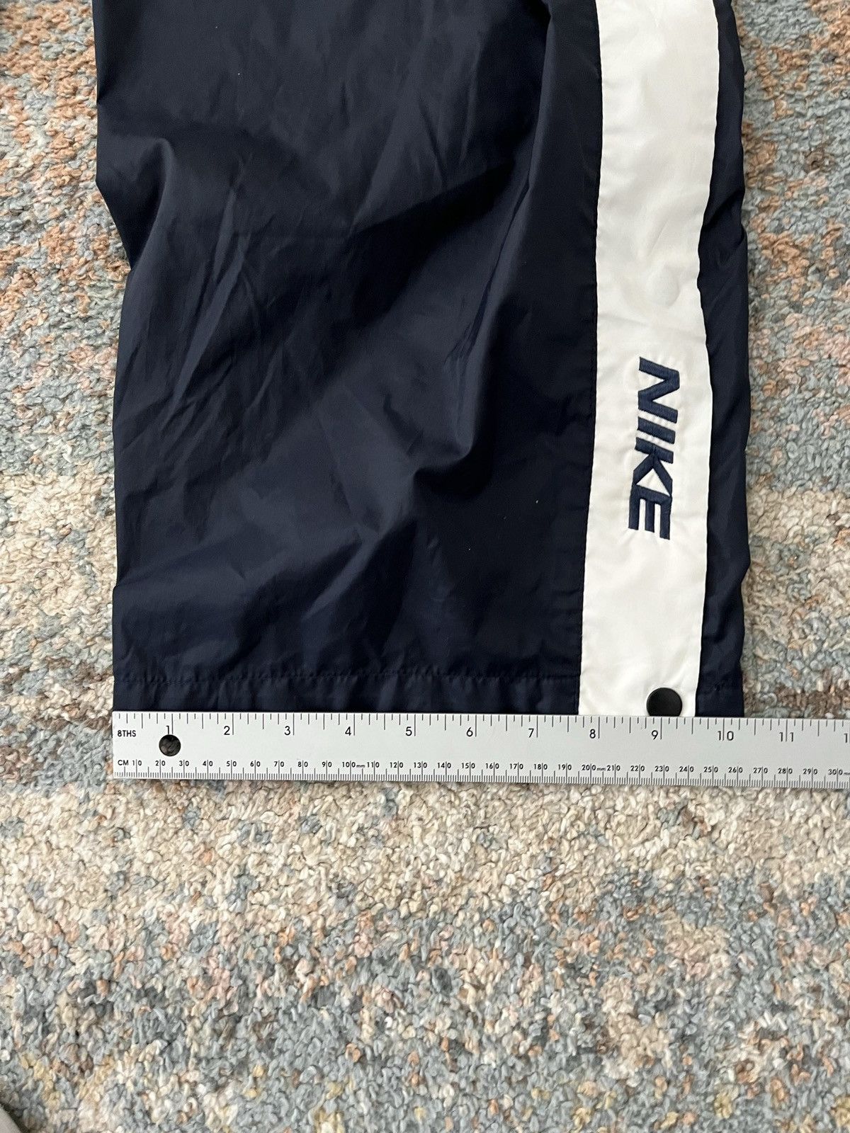 Vintage VTG Nike Track Pants Swishy Large Blue White 90s Black Tag Size US 32 / EU 48 - 7 Thumbnail