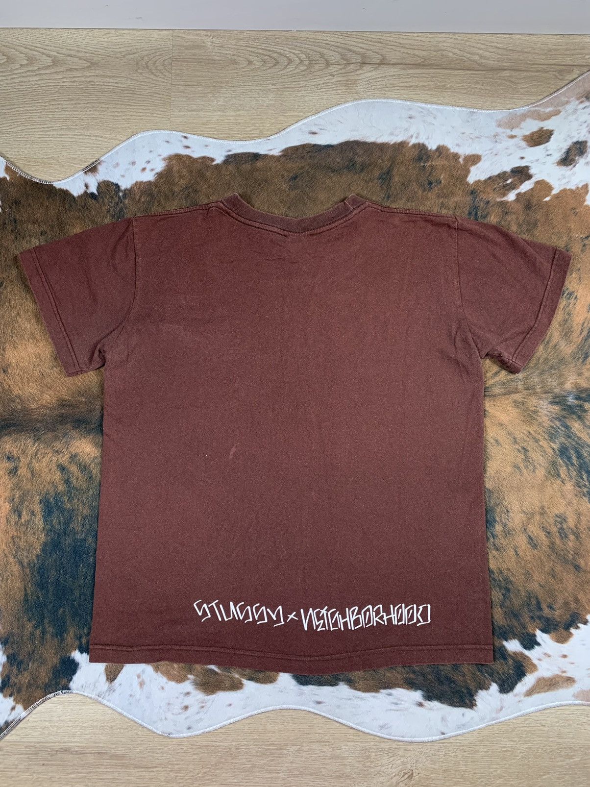 Designer × Neighborhood × Stussy Stussy x Neighborhood Brown Logo Skull Tee Shirt Size US M / EU 48-50 / 2 - 3 Thumbnail