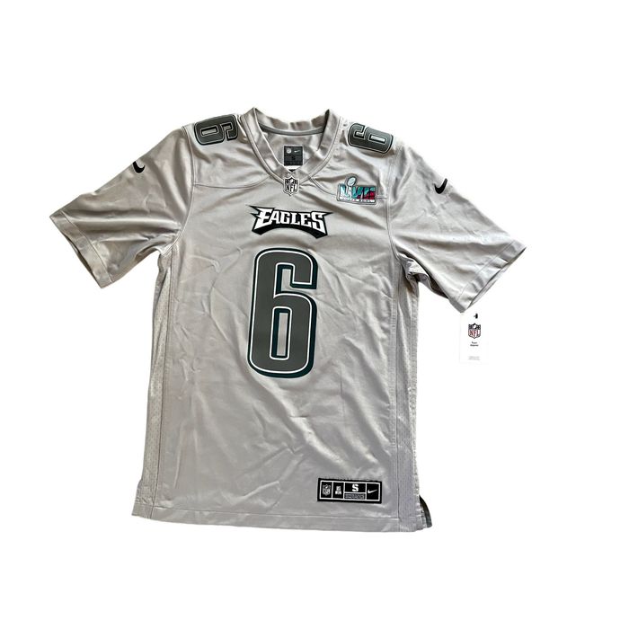 Men's Nike DeVonta Smith Gray Philadelphia Eagles Super Bowl LVII Patch  Atmosphere Fashion Game Jersey