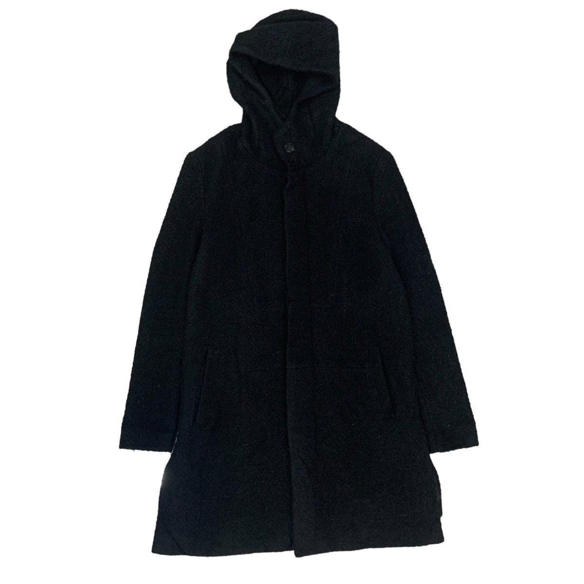 Attachment Wool Blend Hoodie Parka Jacket