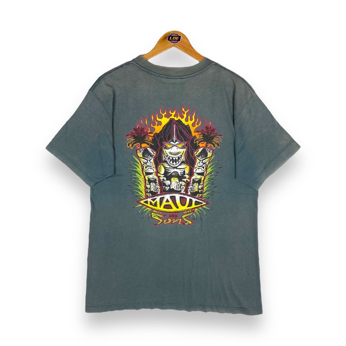 Maui and Sons × Vintage VINTAGE 90's MAUI AND SONS BIG GRAPHIC SURF TEE Size US M / EU 48-50 / 2 - 1 Thumbnail