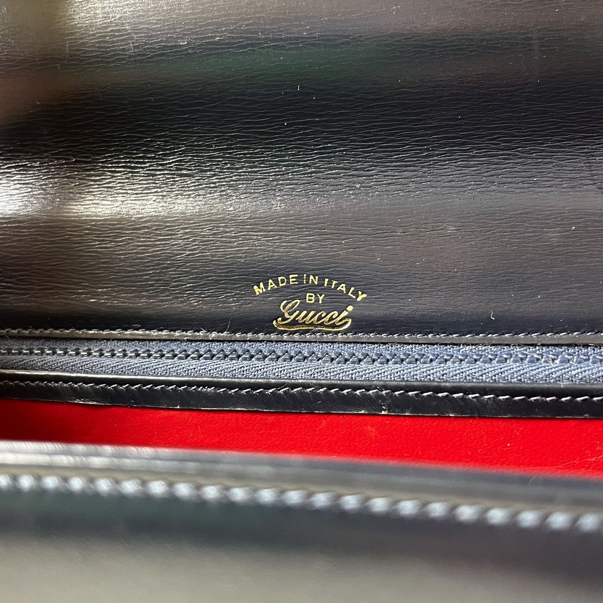 Gucci Vintage Gucci 1960s Navy Leather bag Made in Italy by Gucci Size ONE SIZE - 5 Thumbnail