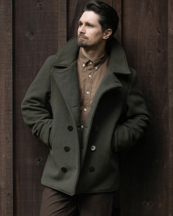 Classic melton wool navy hotsell pea coat