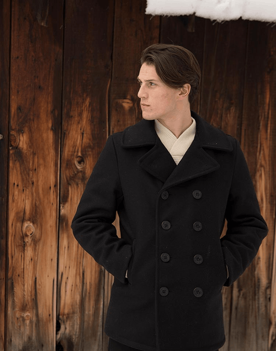 Schott melton hot sale wool peacoat