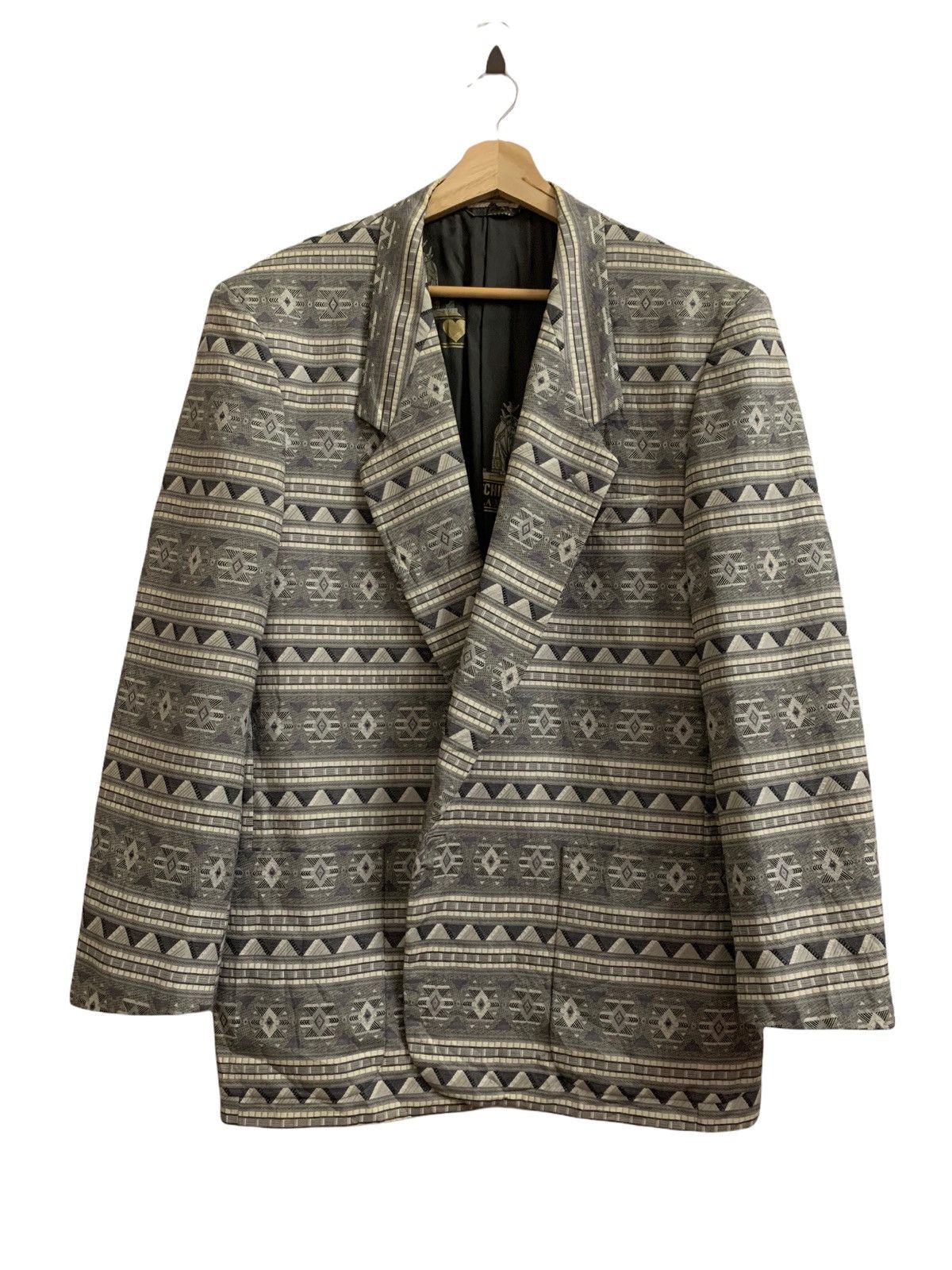 image of Designer Moschino Single Button Blazer Jacket in White, Men's (Size Medium)