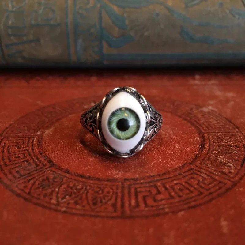 Jewelry Unique Evil Eye Skull Claw Ring Size ONE SIZE - 1 Thumbnail