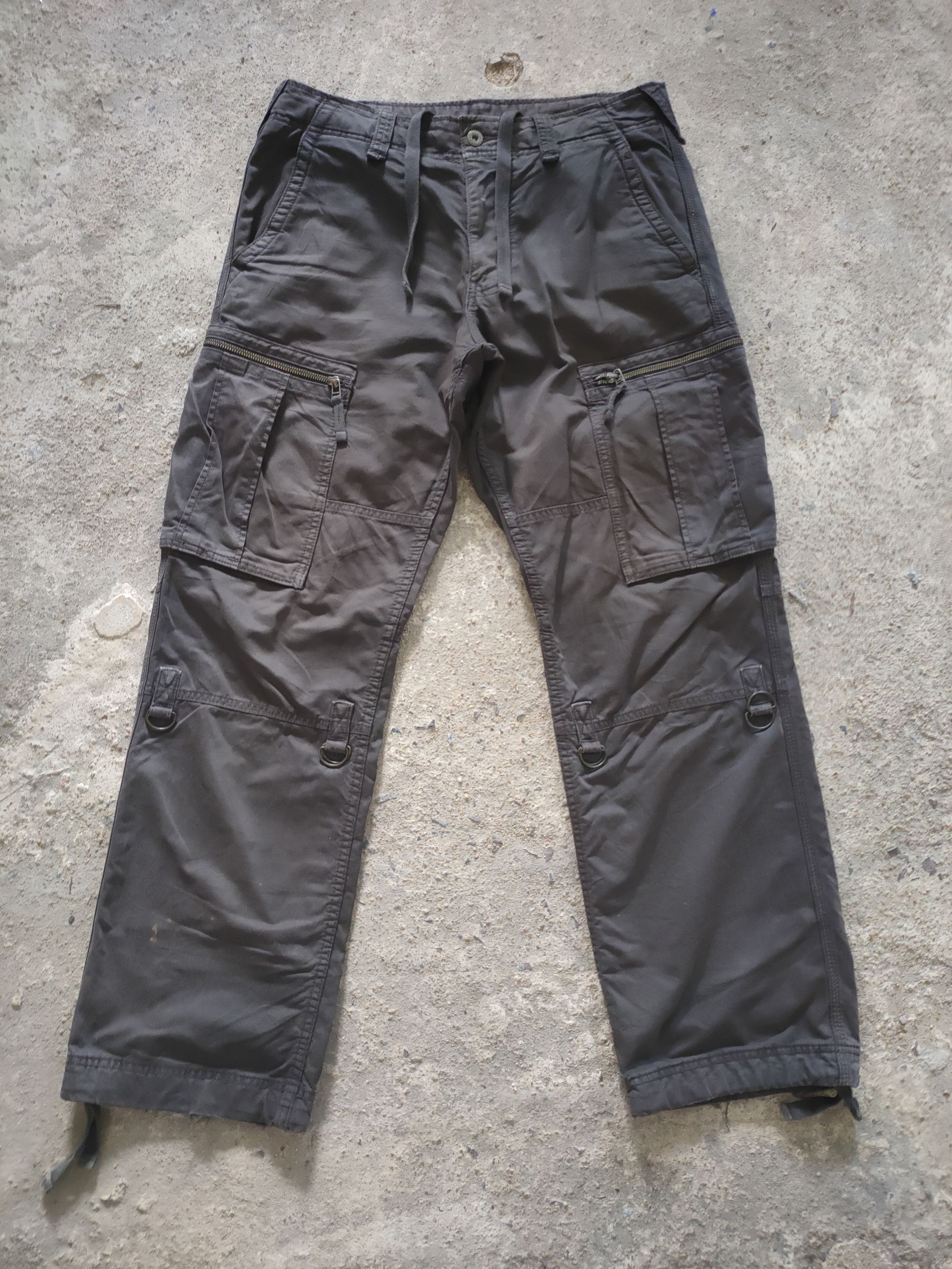 VINTAGE JAPANESE FADED BLACK MULTIPOCKET CARGO PANTS