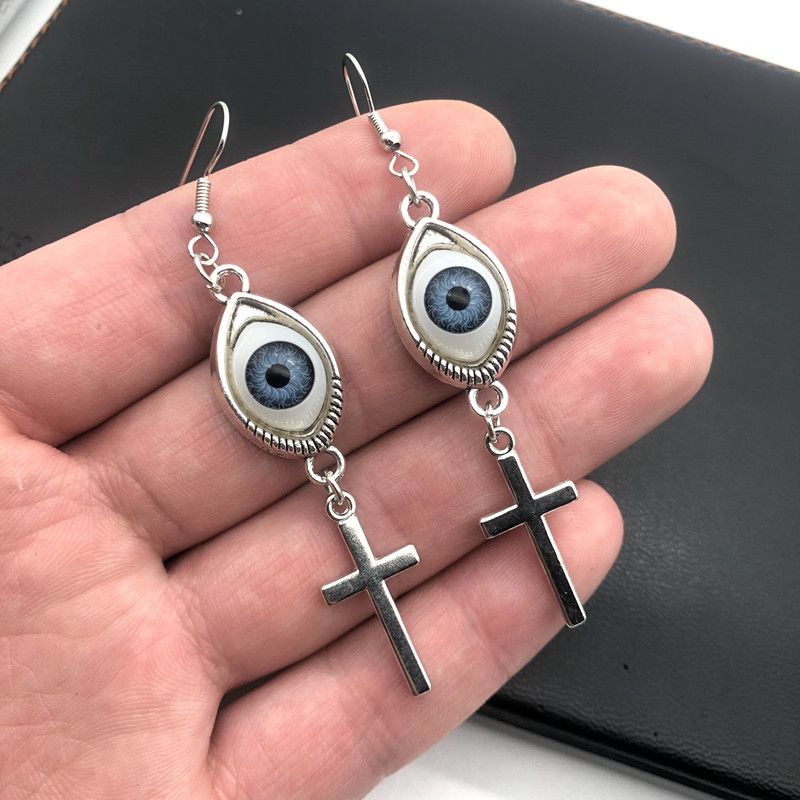 Jewelry Eye Cross Pendant Earrings Size ONE SIZE - 1 Thumbnail