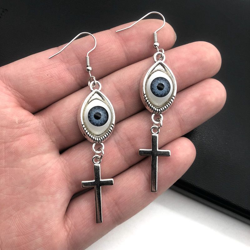 Jewelry Eye Cross Pendant Earrings Size ONE SIZE - 2 Thumbnail