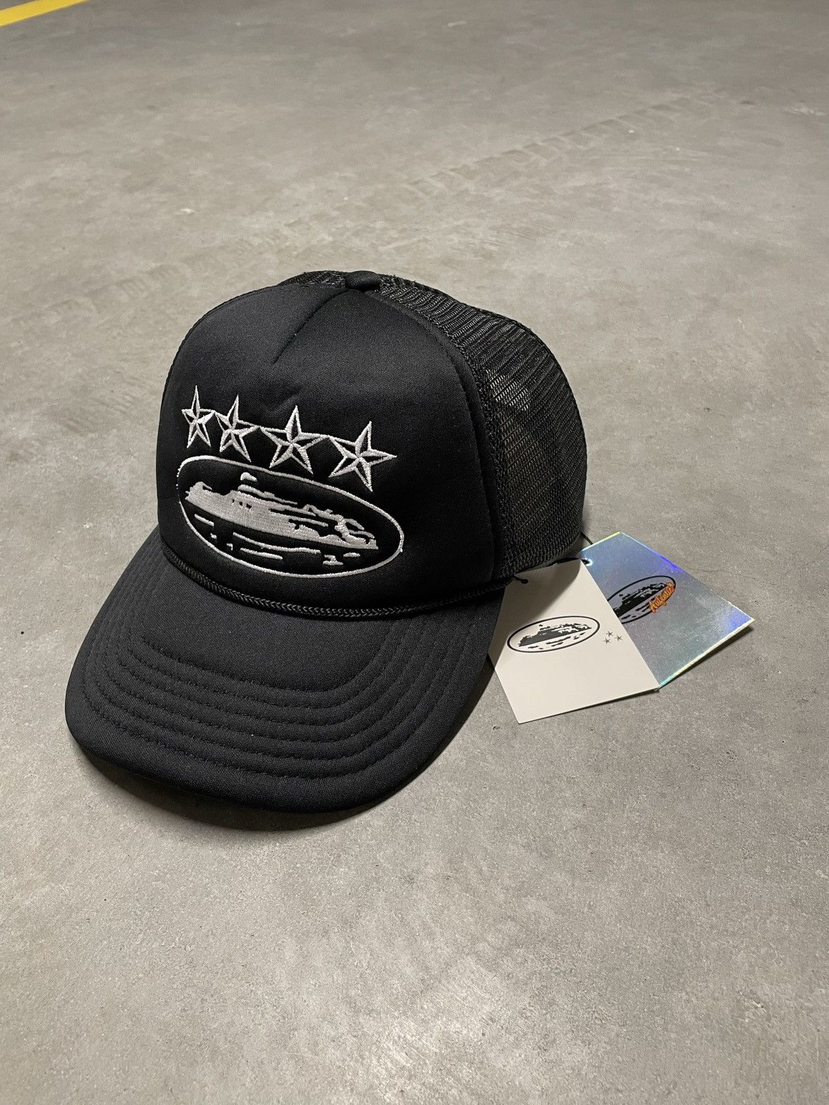 Streetwear Corteiz Alcatraz Black Trucker Hat | Grailed