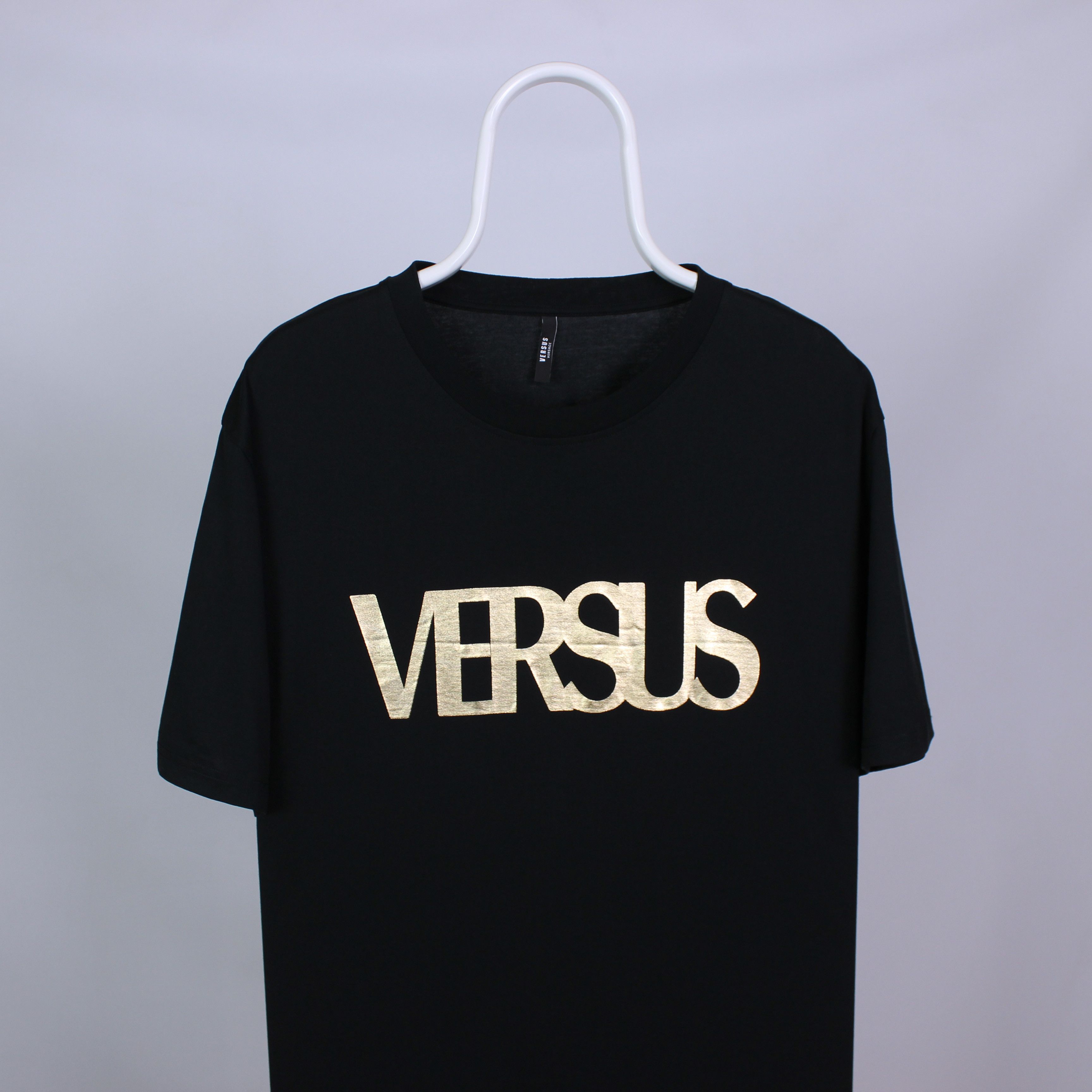image of Versus Versace Versace Versus Centr Logo T Shirt Tee in Black, Men's (Size Large)