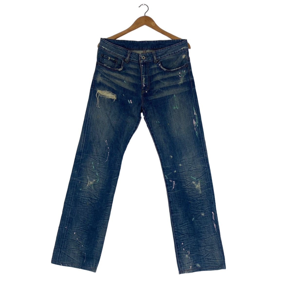 Ralph Lauren ✨Ralph Lauren splash painting distressed jeans Size US 33 - 1 Thumbnail
