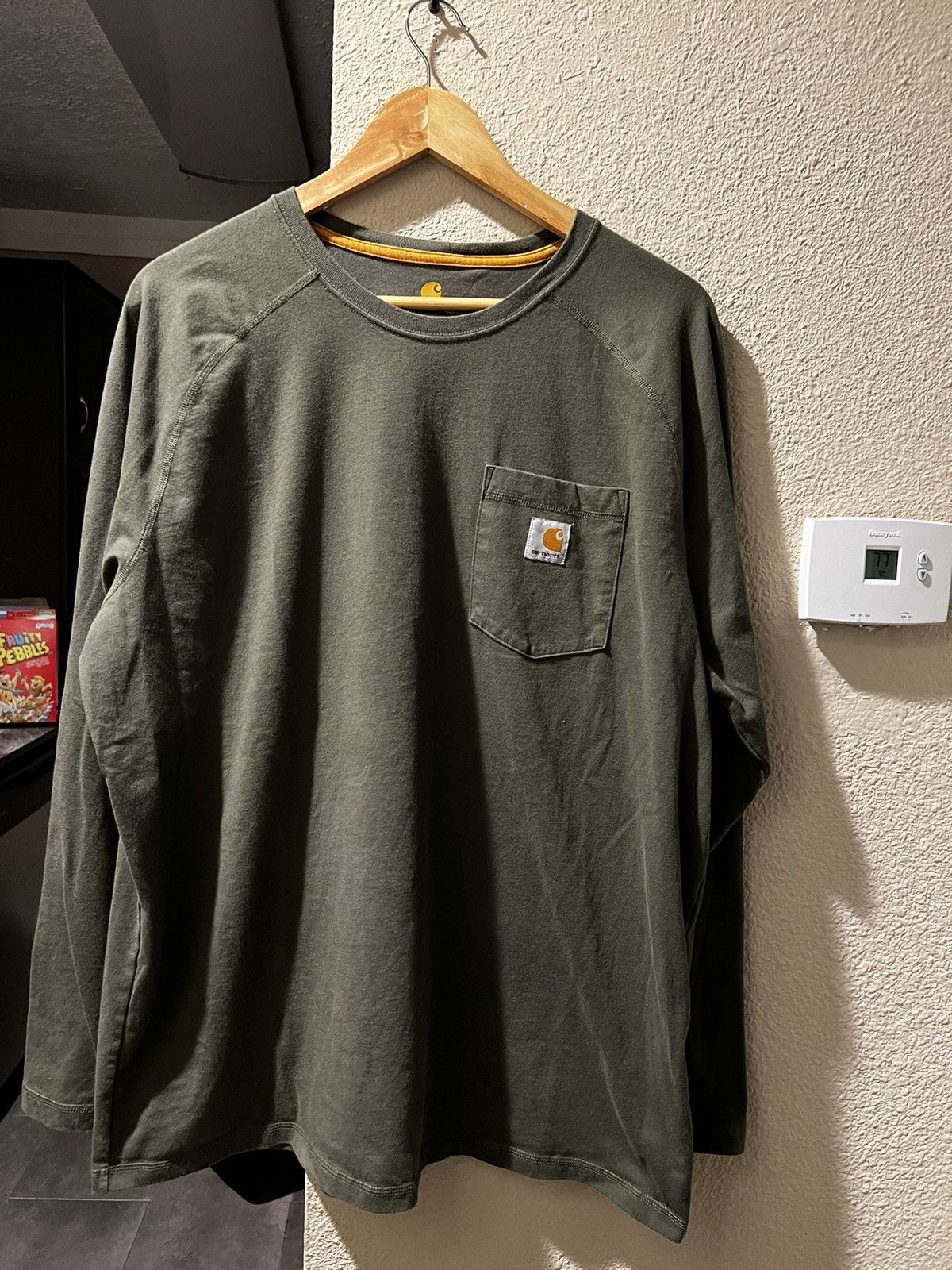 Vintage Olive Carhartt Pocket Tee Shirt Essential Oversized | Grailed