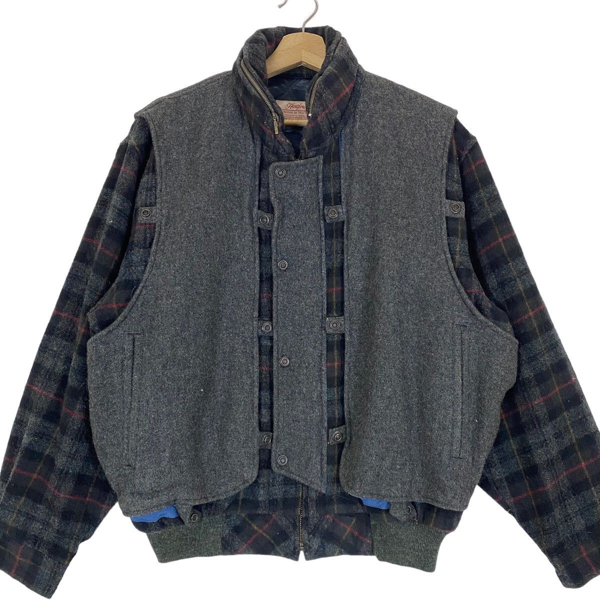 Japanese Brand 💥Vintage Hartford wool bomber style jacket nice design Size US L / EU 52-54 / 3 - 5 Thumbnail