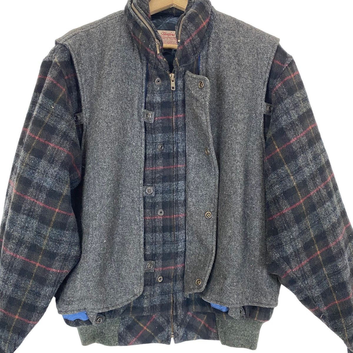 Japanese Brand 💥Vintage Hartford wool bomber style jacket nice design Size US L / EU 52-54 / 3 - 7 Thumbnail