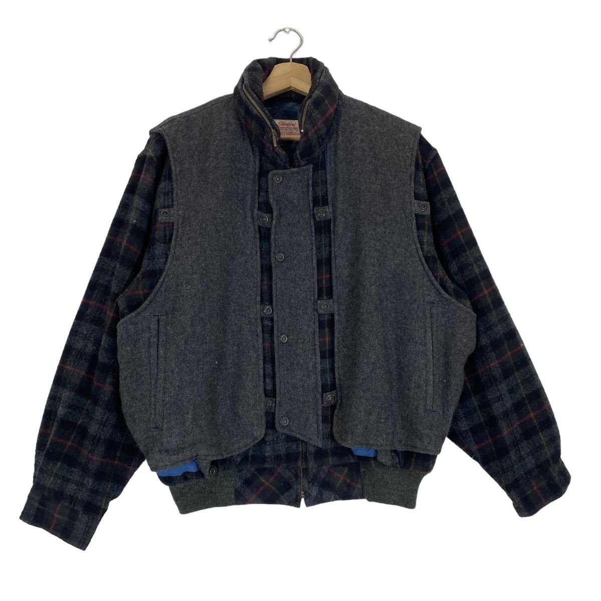 Japanese Brand 💥Vintage Hartford wool bomber style jacket nice design Size US L / EU 52-54 / 3 - 2 Thumbnail