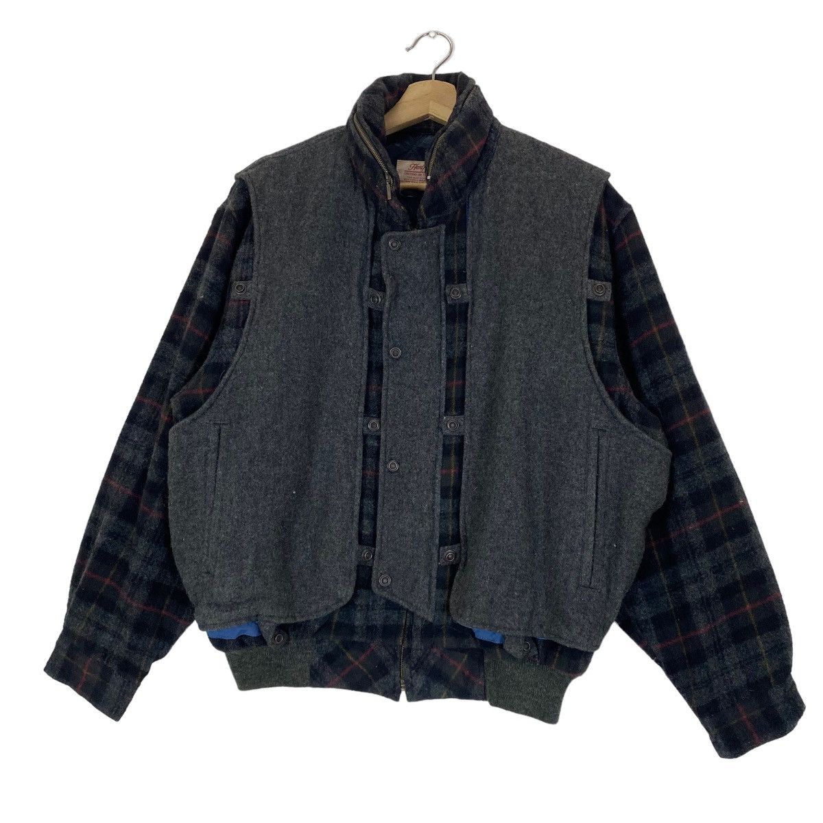 Japanese Brand 💥Vintage Hartford wool bomber style jacket nice design Size US L / EU 52-54 / 3 - 3 Thumbnail
