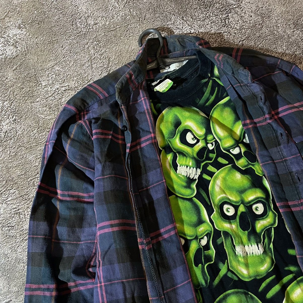 Vintage Vintage 90s Plaid Shirt Graphic Tee Grunge Streetwear Boxy L Size US L / EU 52-54 / 3 - 4 Thumbnail