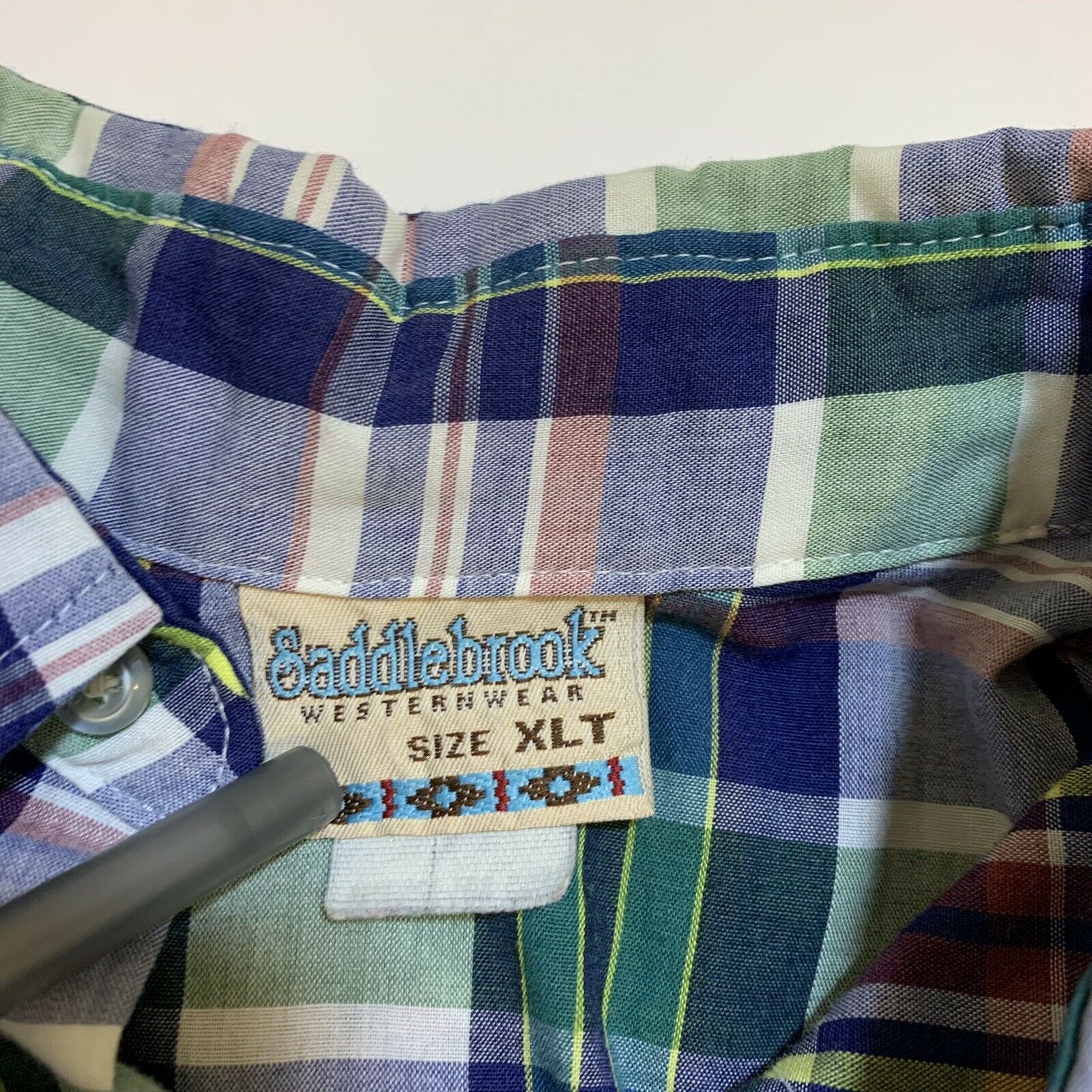 Other Vintage 80s 90s Saddlebrook Plaid Pearl Snaps Western Shirt Size US XL / EU 56 / 4 - 3 Thumbnail