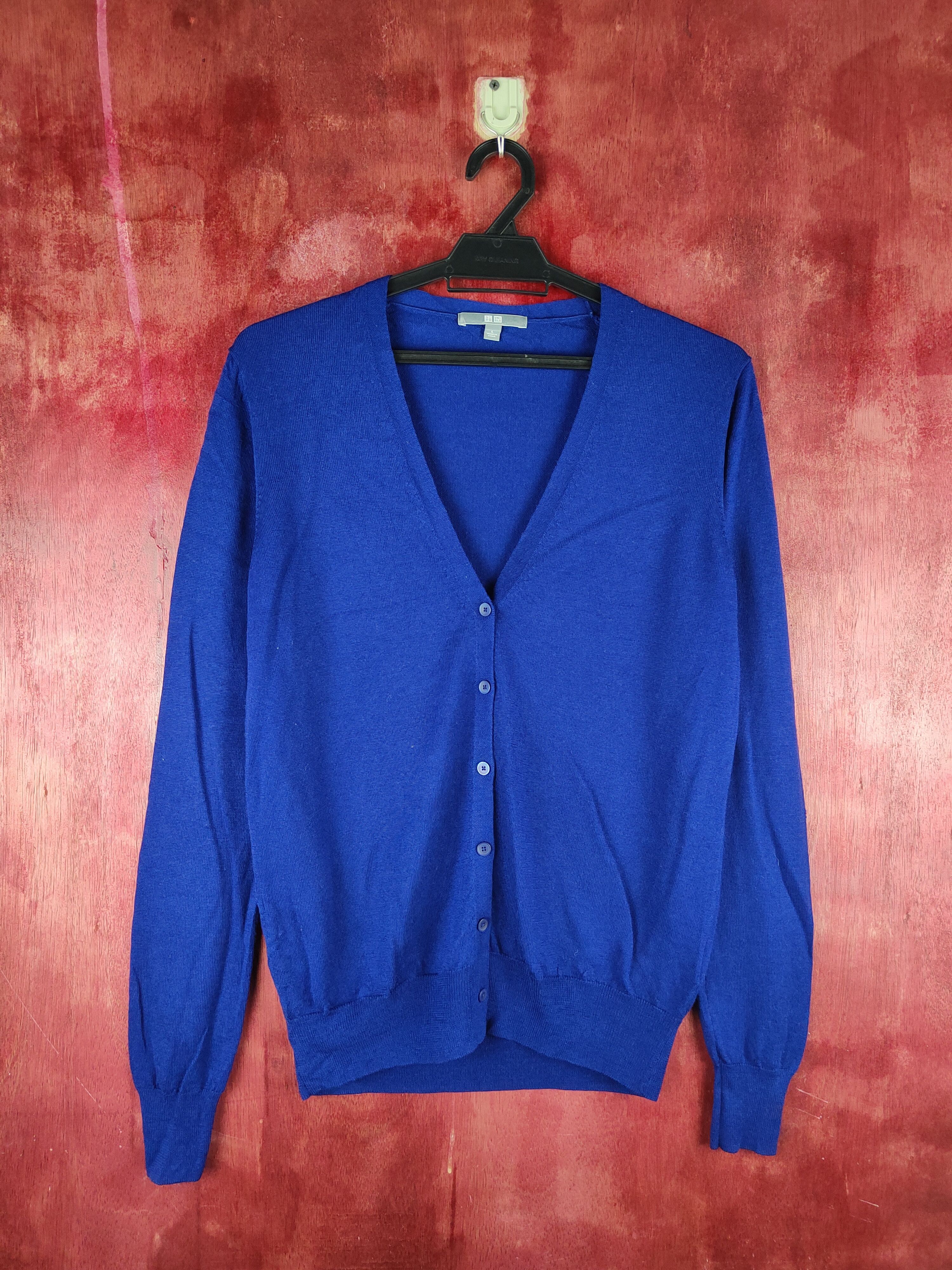 Japanese Brand × Uniqlo Uniqlo Blue Knitwear Cardigan vintage japan #S1166 Size M / US 6-8 / IT 42-44 - 1 Thumbnail