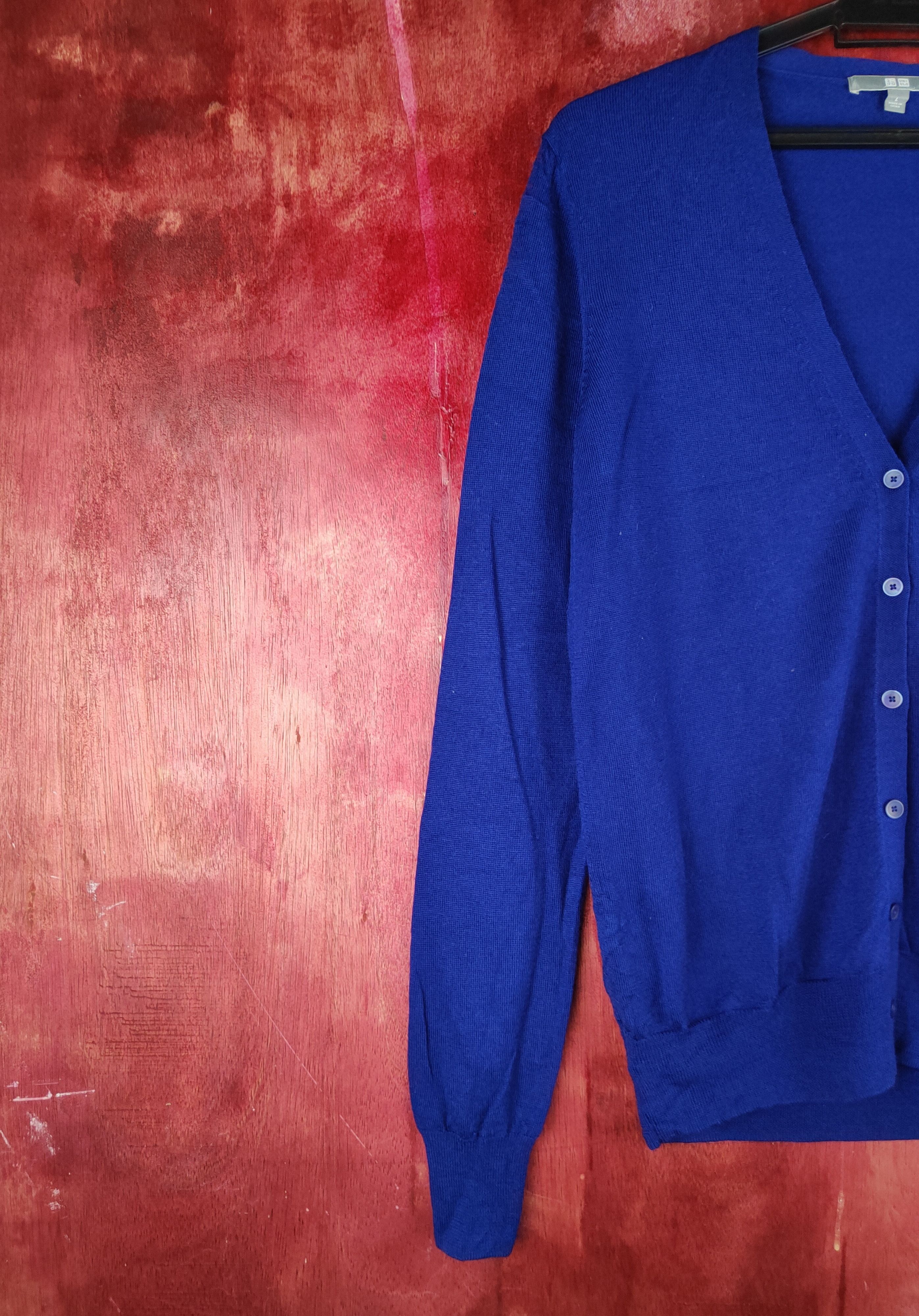Japanese Brand × Uniqlo Uniqlo Blue Knitwear Cardigan vintage japan #S1166 Size M / US 6-8 / IT 42-44 - 3 Thumbnail