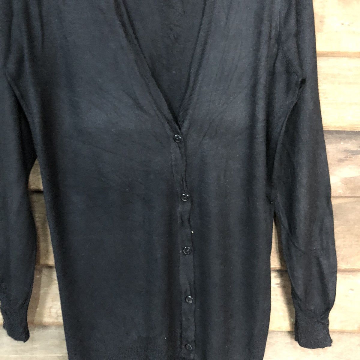 Japanese Brand Kobe Lettuee Black Cadigan Knitwear #7293 Size XL / US 12-14 / IT 48-50 - 5 Thumbnail