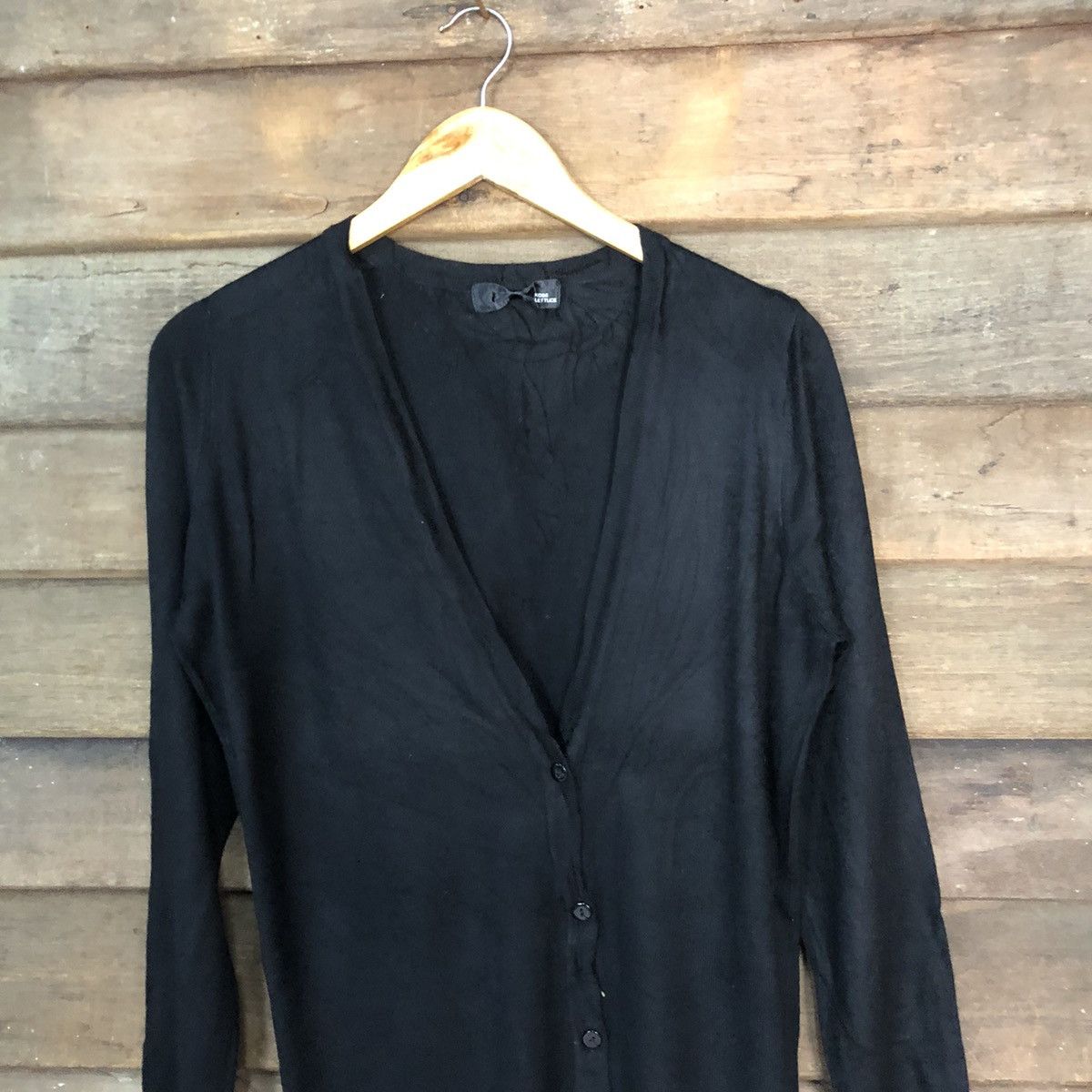 Japanese Brand Kobe Lettuee Black Cadigan Knitwear #7293 Size XL / US 12-14 / IT 48-50 - 2 Thumbnail