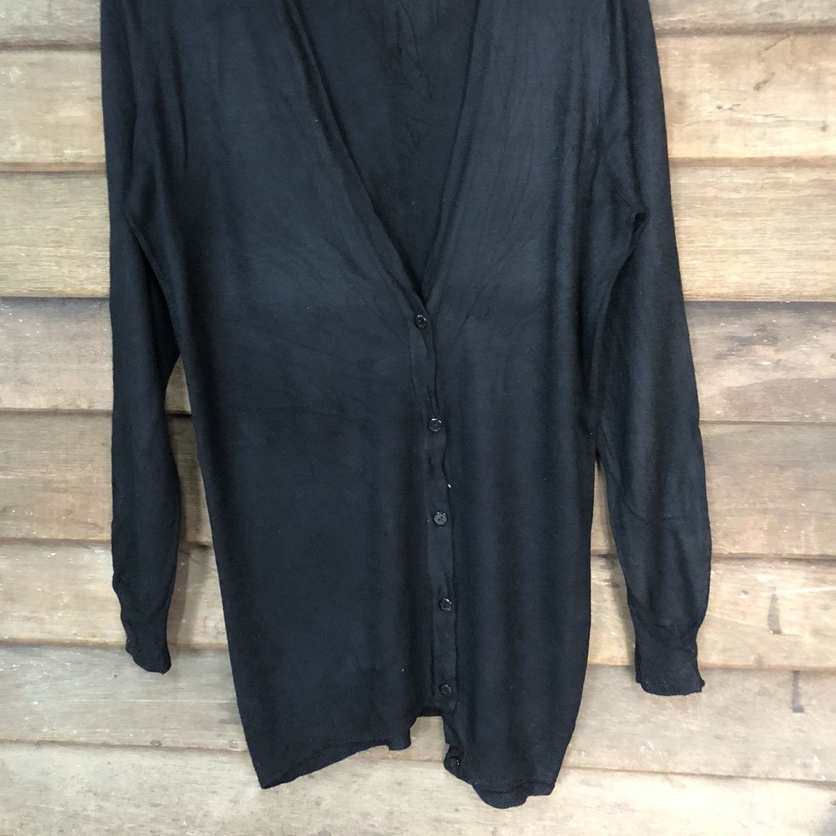 Japanese Brand Kobe Lettuee Black Cadigan Knitwear #7293 Size XL / US 12-14 / IT 48-50 - 3 Thumbnail