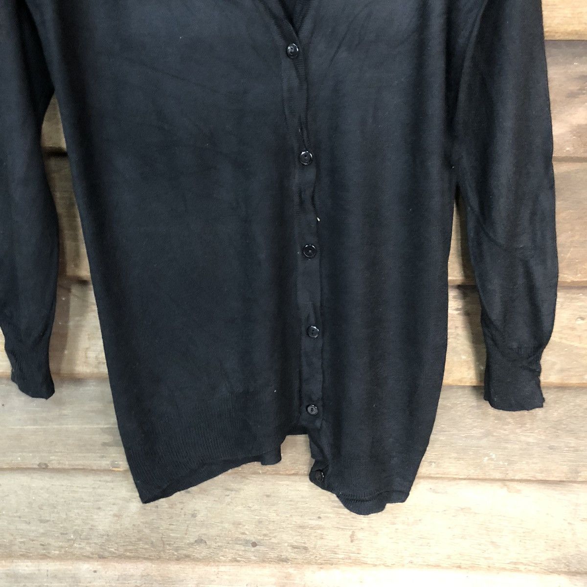 Japanese Brand Kobe Lettuee Black Cadigan Knitwear #7293 Size XL / US 12-14 / IT 48-50 - 6 Thumbnail