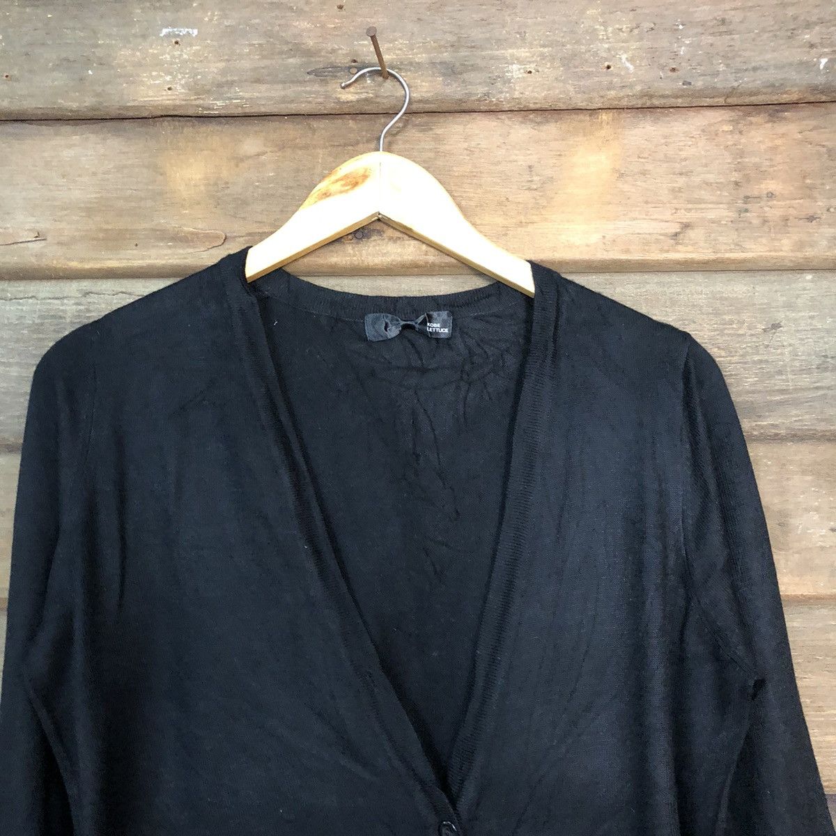 Japanese Brand Kobe Lettuee Black Cadigan Knitwear #7293 Size XL / US 12-14 / IT 48-50 - 4 Thumbnail