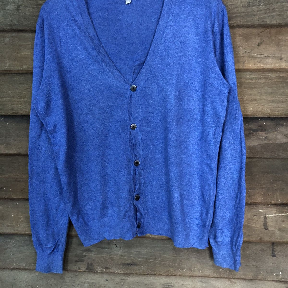 Homespun Knitwear Uniqlo Blue Cardigan Knitwear vintage japan #7291 Size M / US 6-8 / IT 42-44 - 3 Thumbnail