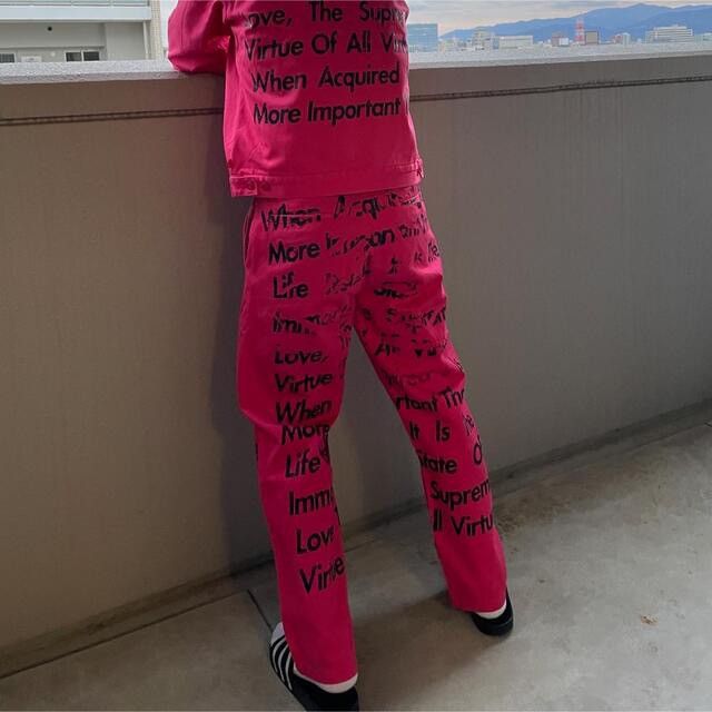 Junya Watanabe Junya x Supreme Pink Poem Pants | Grailed