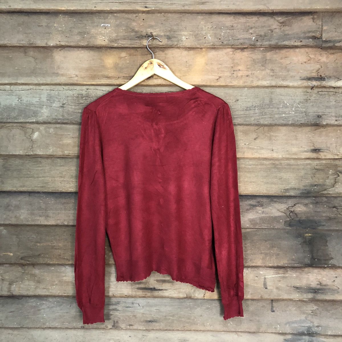 Homespun Knitwear Feroux Maroon Patterned Cardigans #7289 Size M / US 6-8 / IT 42-44 - 11 Thumbnail