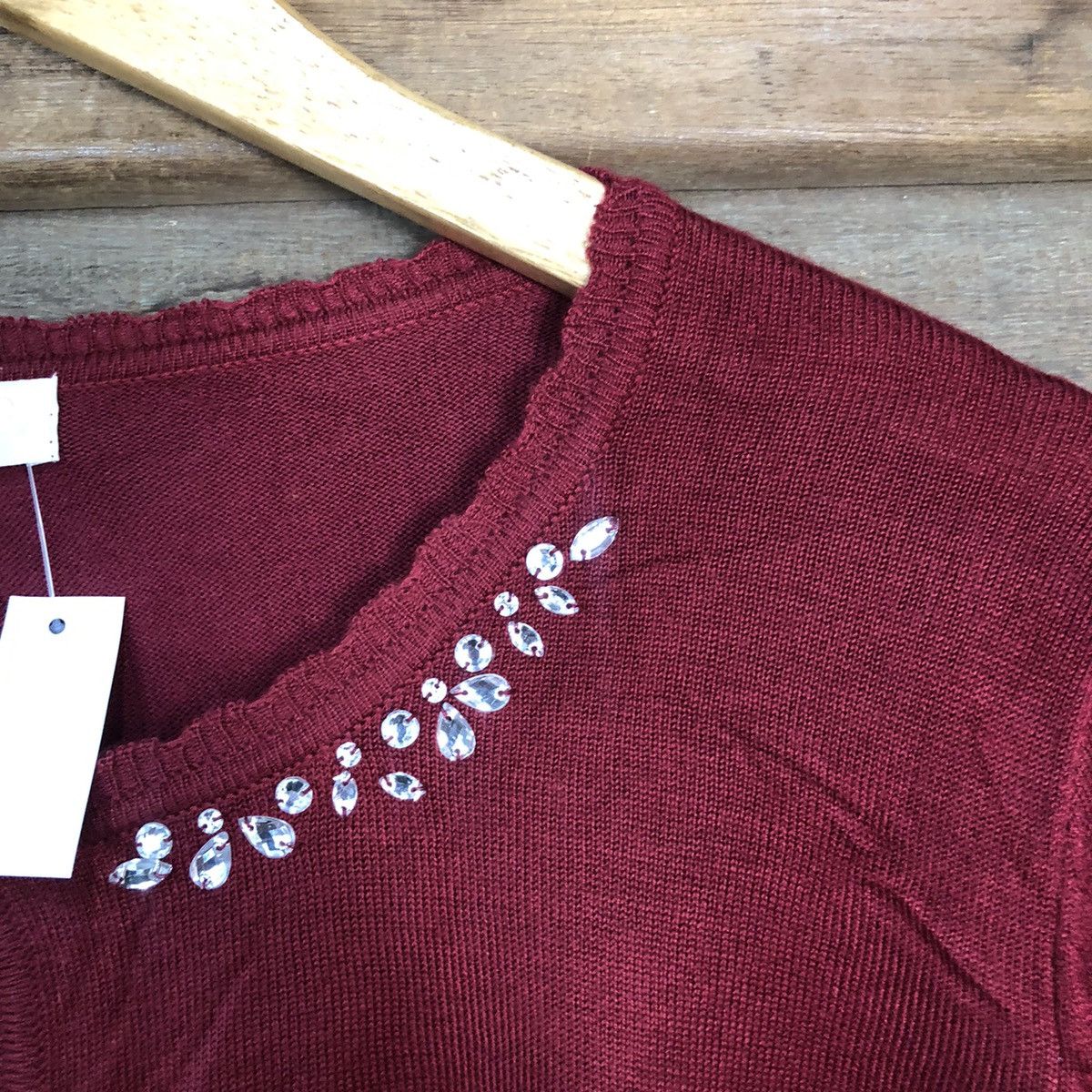Homespun Knitwear Feroux Maroon Patterned Cardigans #7289 Size M / US 6-8 / IT 42-44 - 8 Thumbnail
