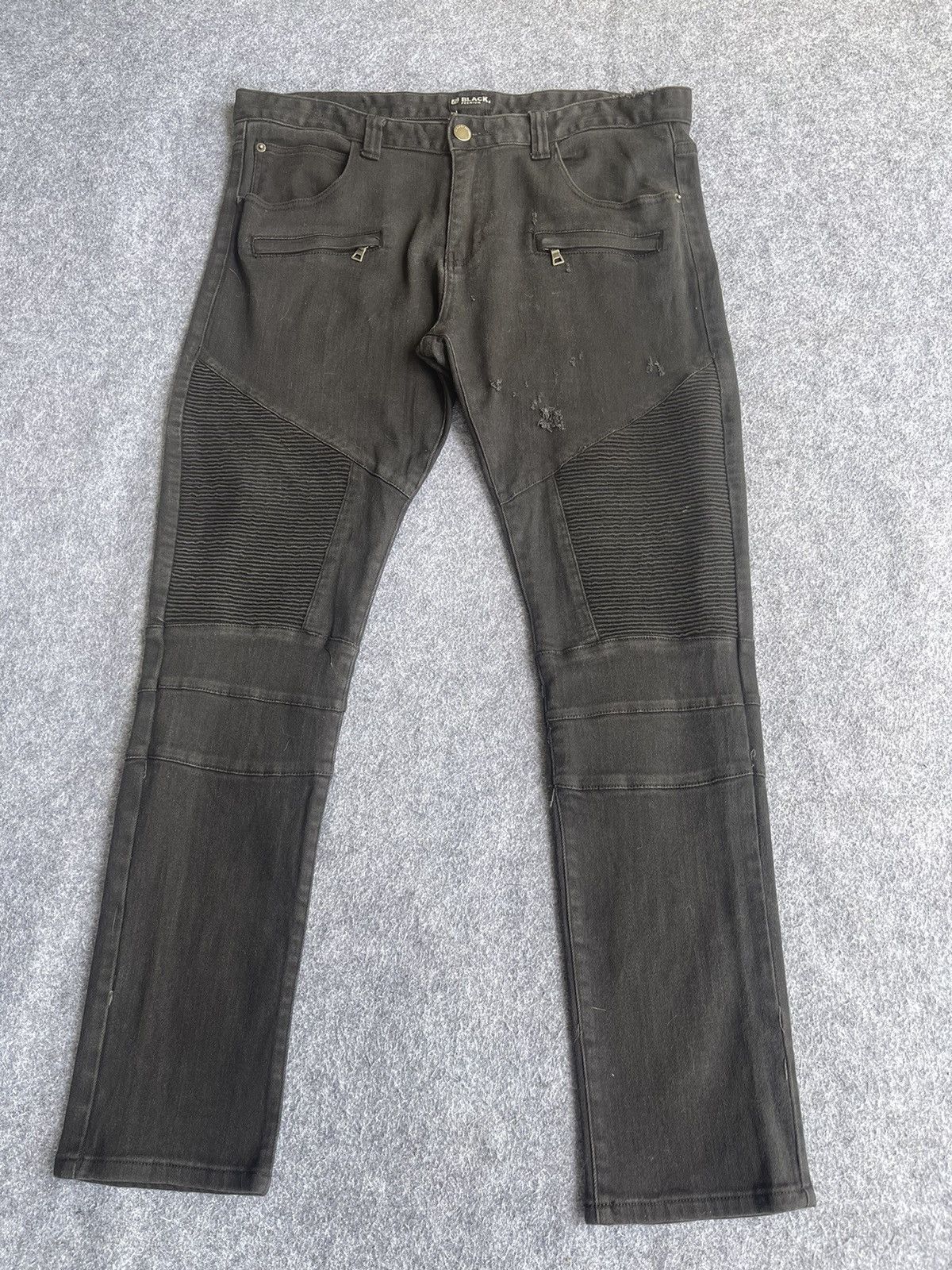 Last Drop🔥Rare🔥Black Premium Skinny Flex Biker Jeans