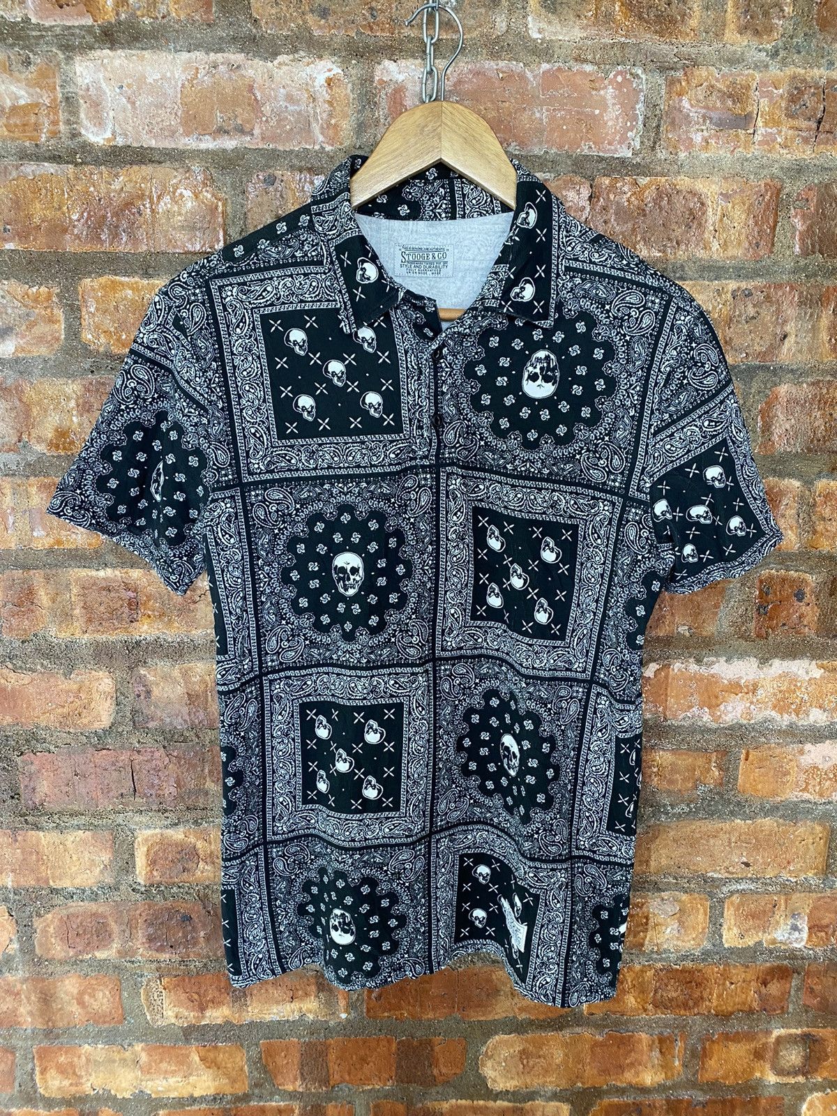 Japanese Brand × KMRii × Shellac Stooge & Co Japan Paisley bandana Skull polo Size US M / EU 48-50 / 2 - 3 Thumbnail
