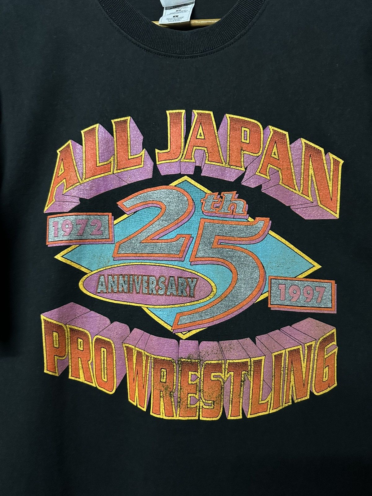 Vintage Vintage 90s All Japan Pro Wrestling 25th Anniversary Tee Size US L / EU 52-54 / 3 - 2 Thumbnail