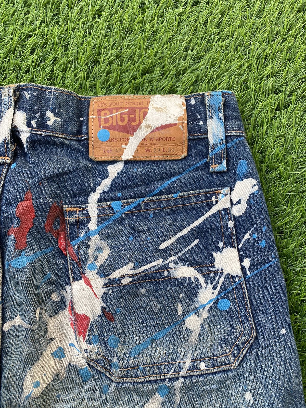 Big John × Vintage Vintage 70s Big John Made in Japan Paint Splash Flare Pant Size US 27 - 9 Thumbnail