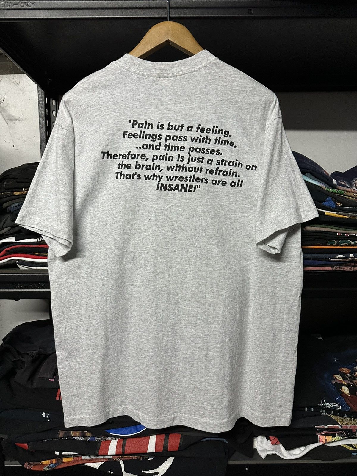 Vintage × WCW/nWo × WWF Vintage 90s The Vibe Msp Wrestling Pain Is But A Felling Tee Size US XL / EU 56 / 4 - 7 Thumbnail