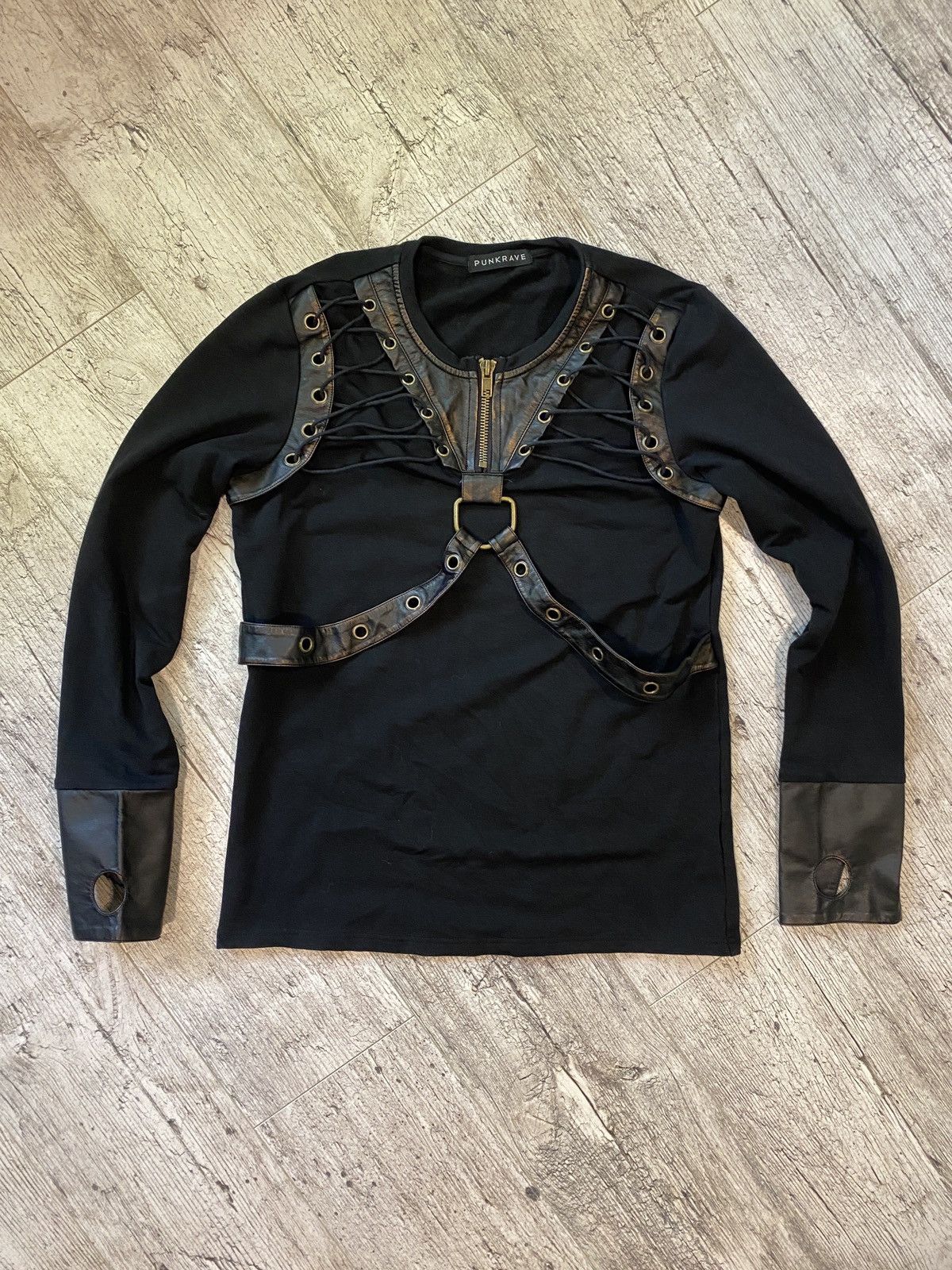 Japanese Brand Vintage Punk Rave Bondage Opium Leather Hoodie Size US L / EU 52-54 / 3 - 1 Thumbnail
