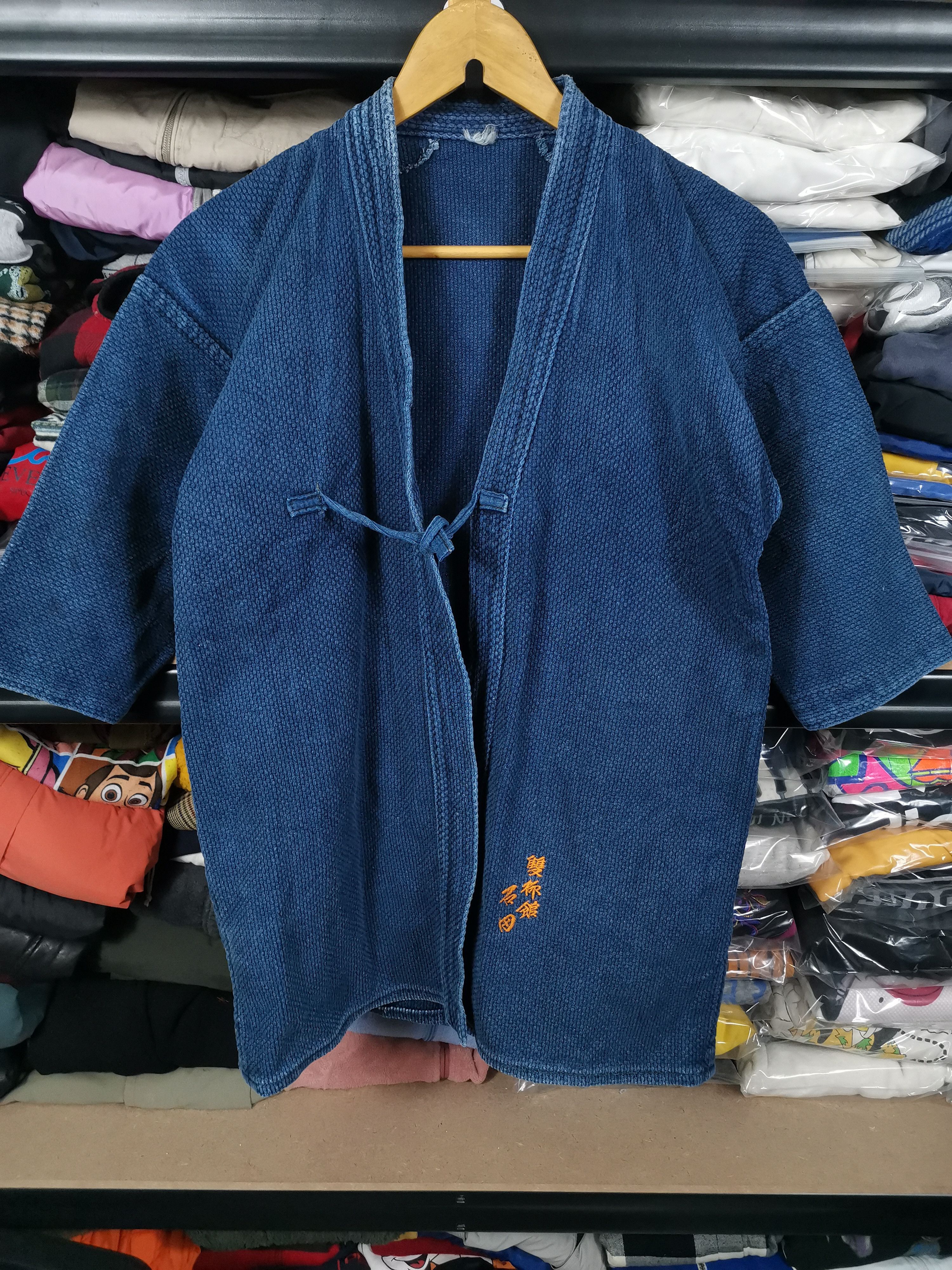 Japanese Brand Vintage Japanese Brand Blue Indigo Denim Kimono Japanese Size US M / EU 48-50 / 2 - 1 Thumbnail