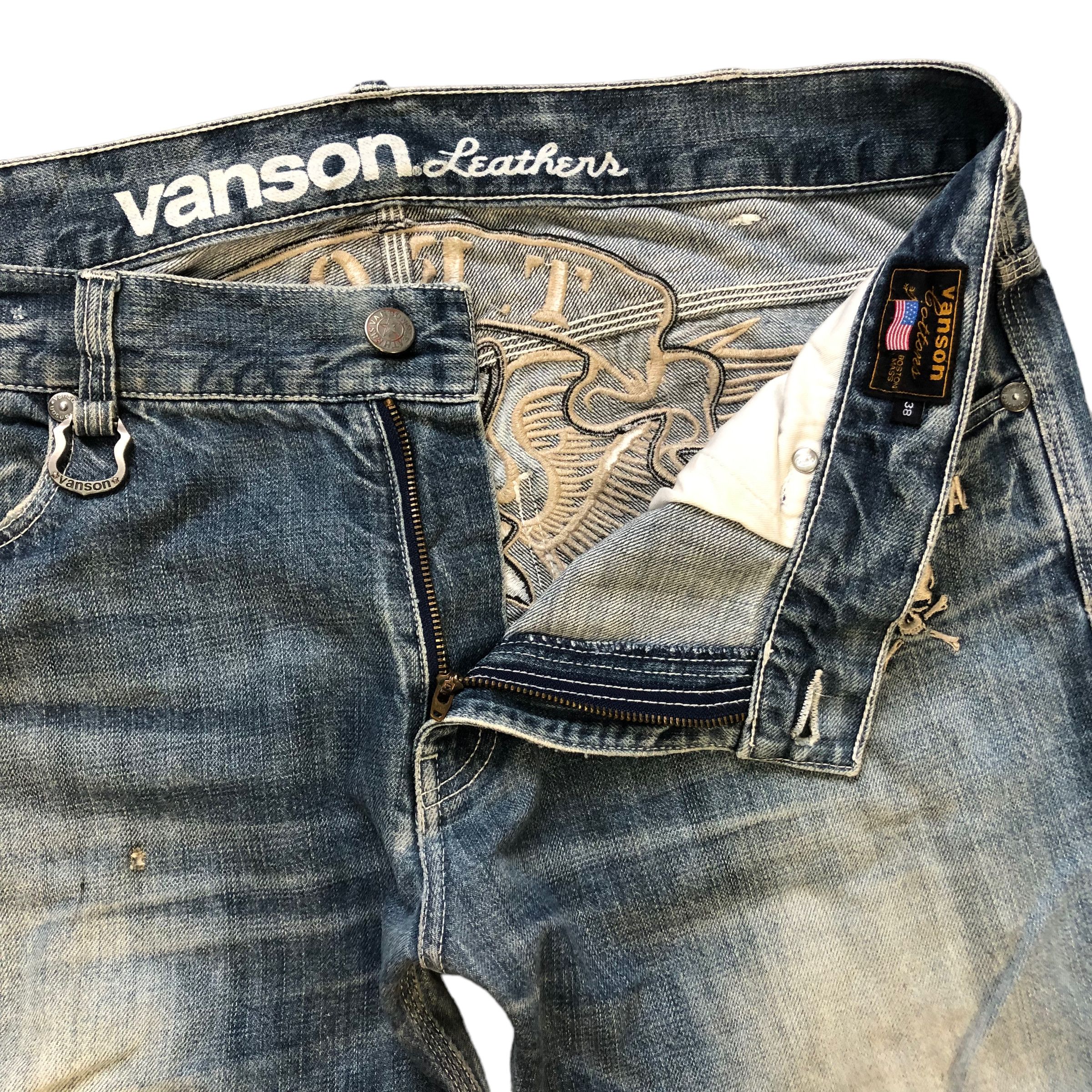 Vanson Leathers VANSON LEATHER TFOA BIG LOGO DENIM PANTS #7359-139 Size US 40 / EU 56 - 10 Thumbnail