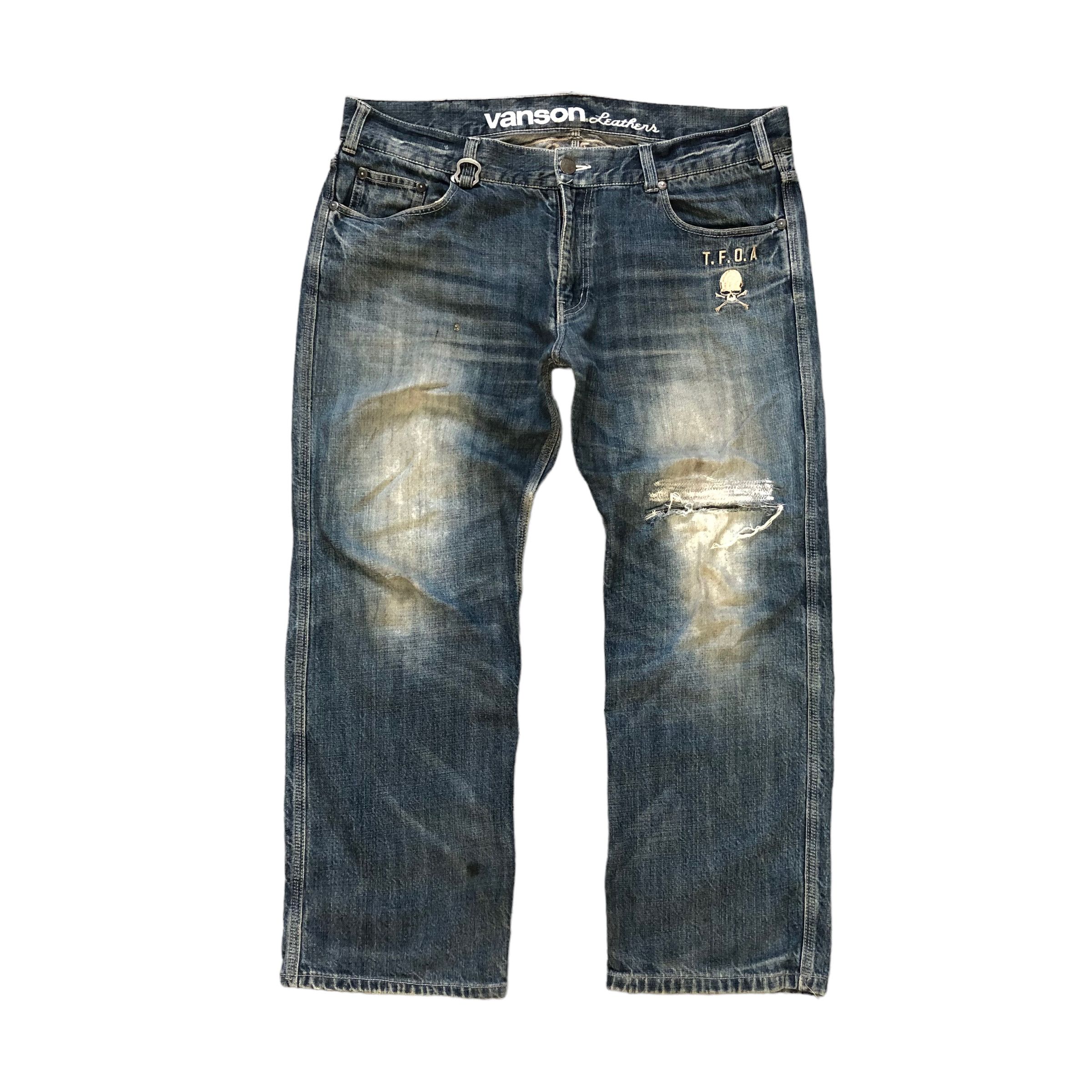 Vanson Leathers VANSON LEATHER TFOA BIG LOGO DENIM PANTS #7359-139 Size US 40 / EU 56 - 5 Thumbnail