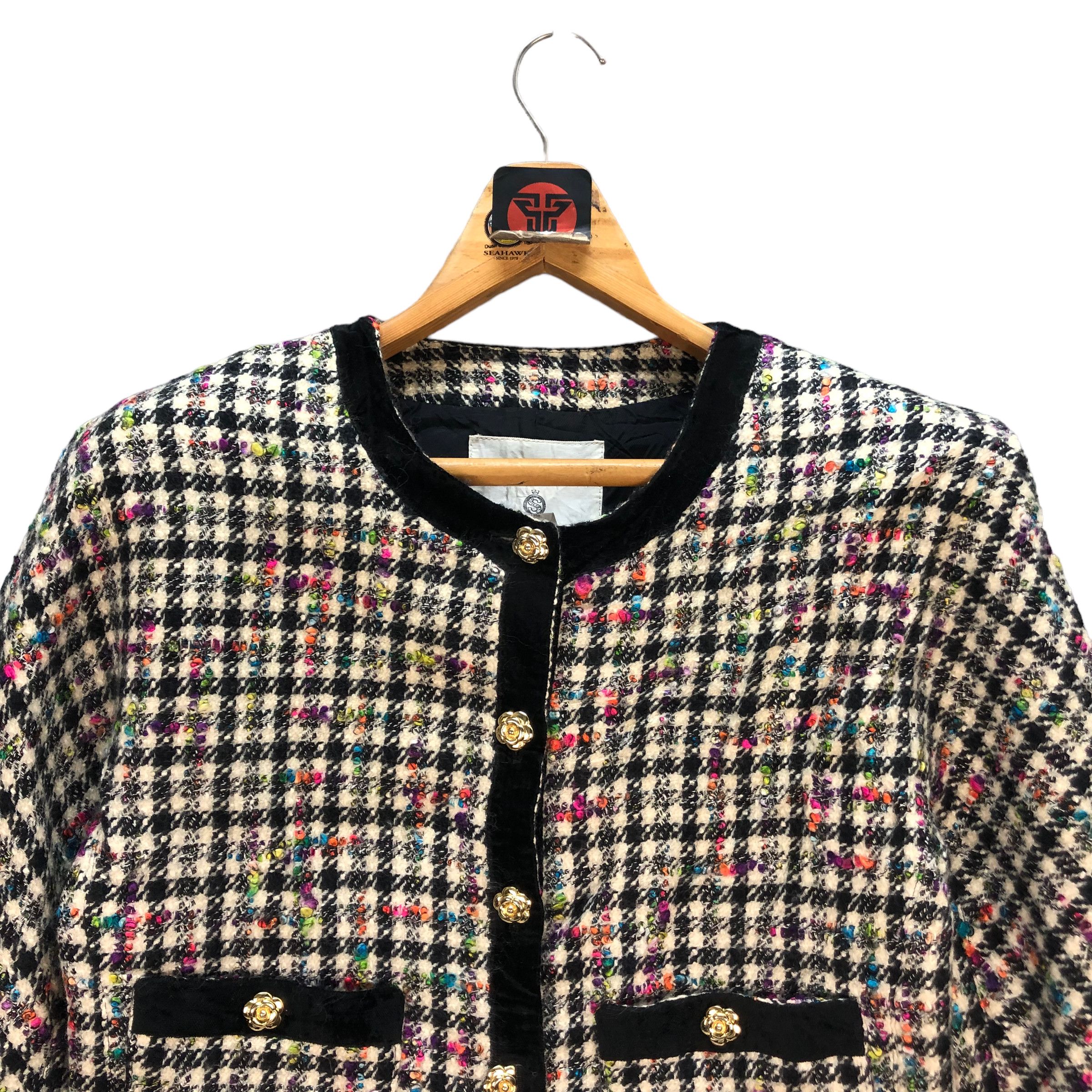 Japanese Brand SELECTION BY RENE TWEED JACKET #7369-139 Size S / US 4 / IT 40 - 2 Thumbnail