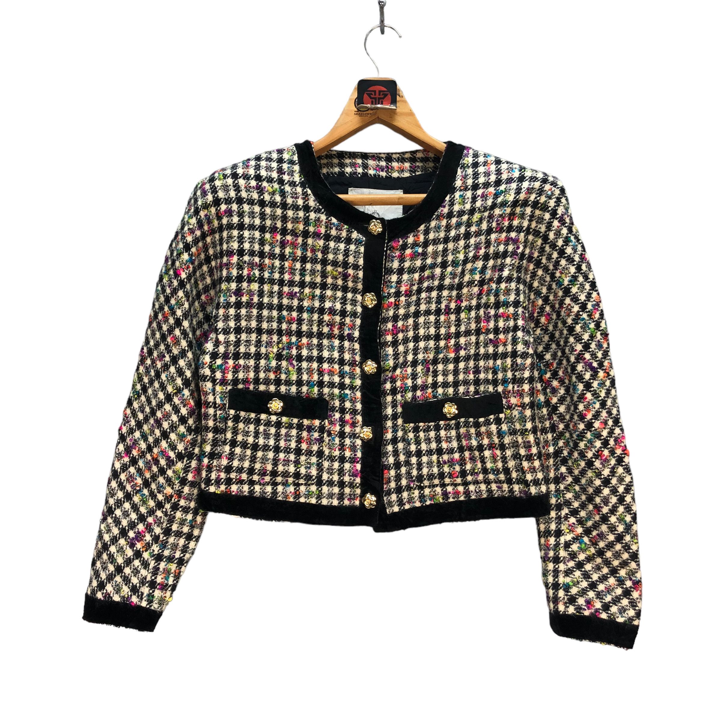Japanese Brand SELECTION BY RENE TWEED JACKET #7369-139 Size S / US 4 / IT 40 - 1 Thumbnail