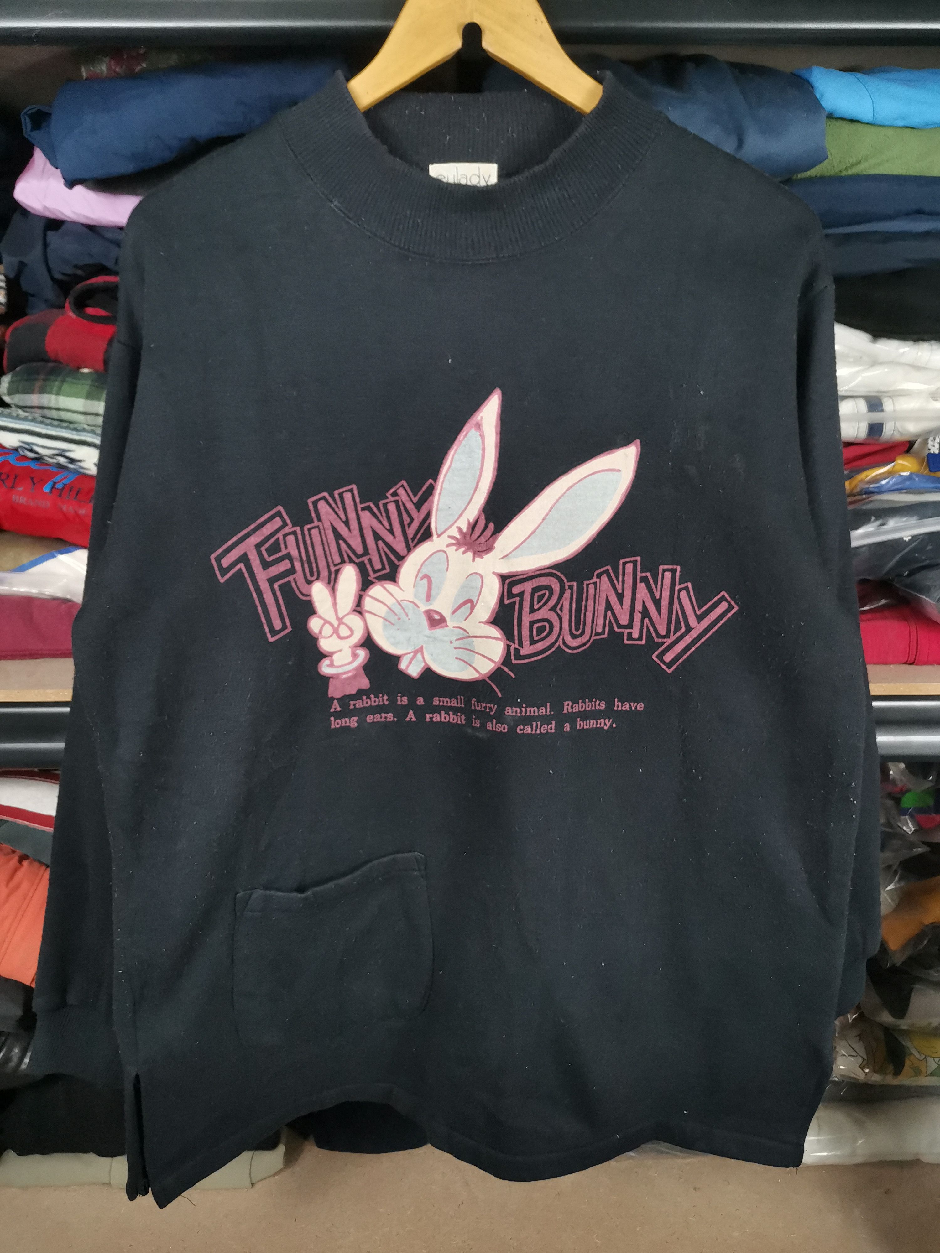 Japanese Brand Vintage 90s Funny Bunny Sweatshirt Size M / US 6-8 / IT 42-44 - 1 Thumbnail