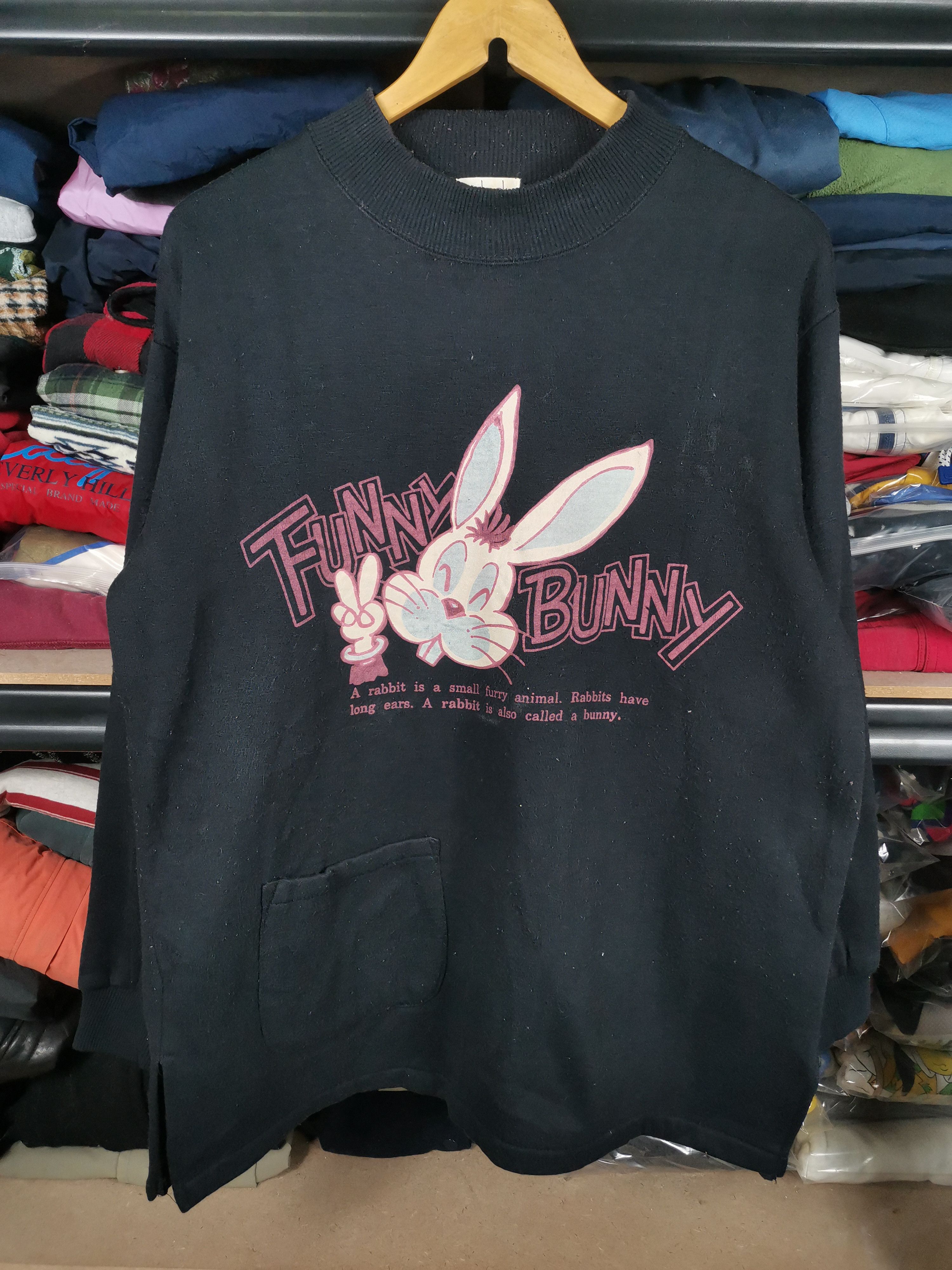 Japanese Brand Vintage 90s Funny Bunny Sweatshirt Size M / US 6-8 / IT 42-44 - 3 Thumbnail