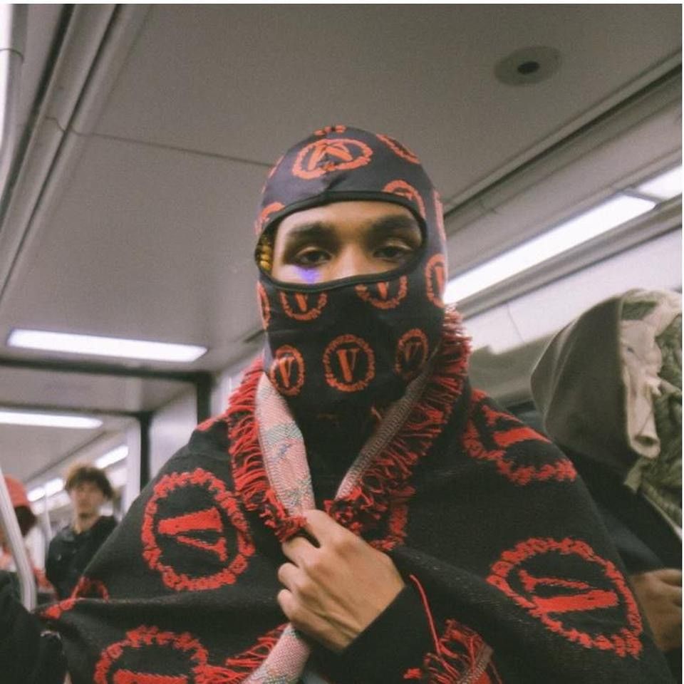 image of Vlone X Juice Wrld Fighting Demons Ski Mask /999 in Red, Men's