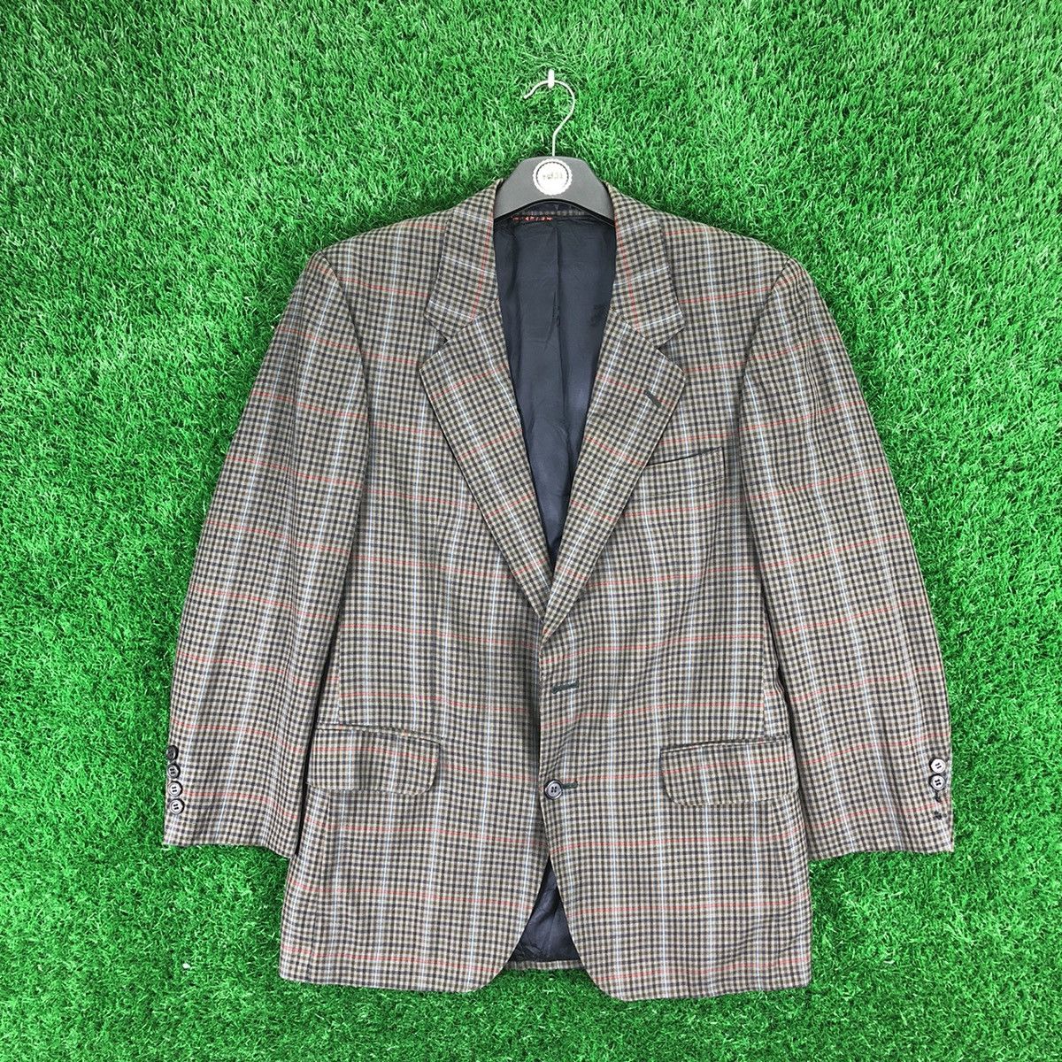 image of 80's Burberrys Checkered Blazer Made In England, Men's (Size Small)