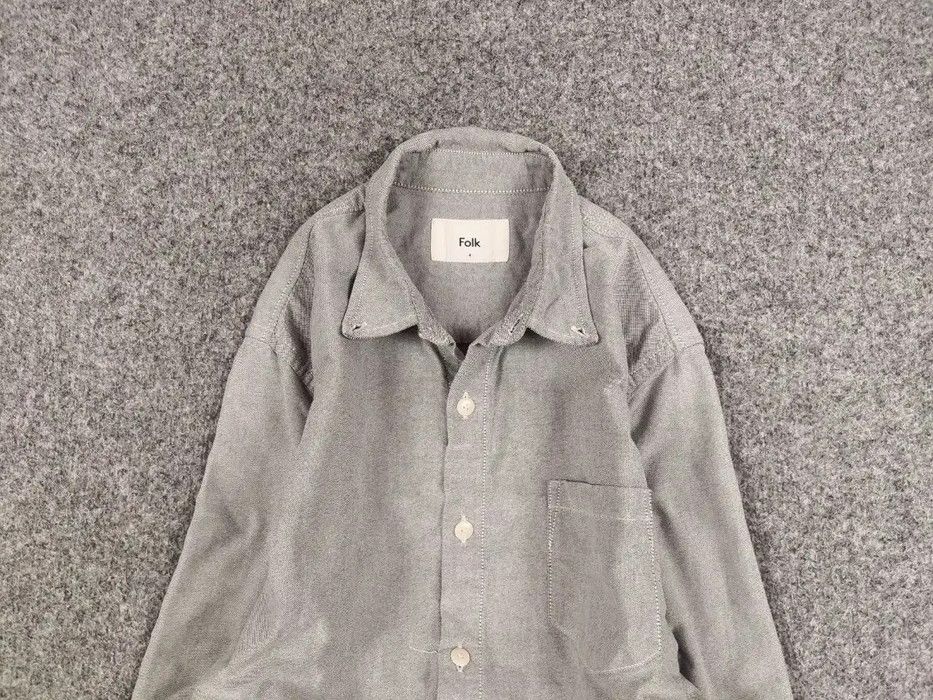 Folk Folk Design cotton Gray Button Casual Long Sleeve Shirt Size US M / EU 48-50 / 2 - 3 Thumbnail